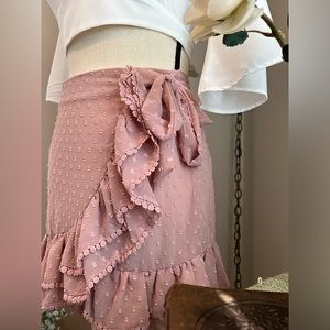 Pink Ruffle Mini Skirt - Zaful (NEW)
